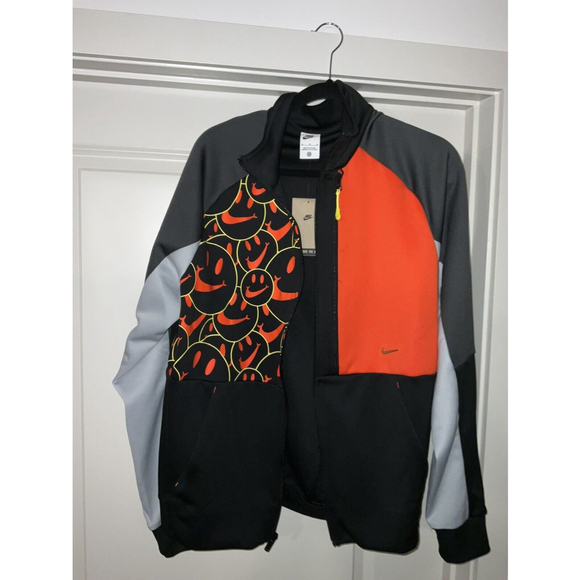 Nike Sportswear Smile Track Jacket Full Zip‎ Black/Orange Men’s XL DQ3524-010 - Picture 2 of 10